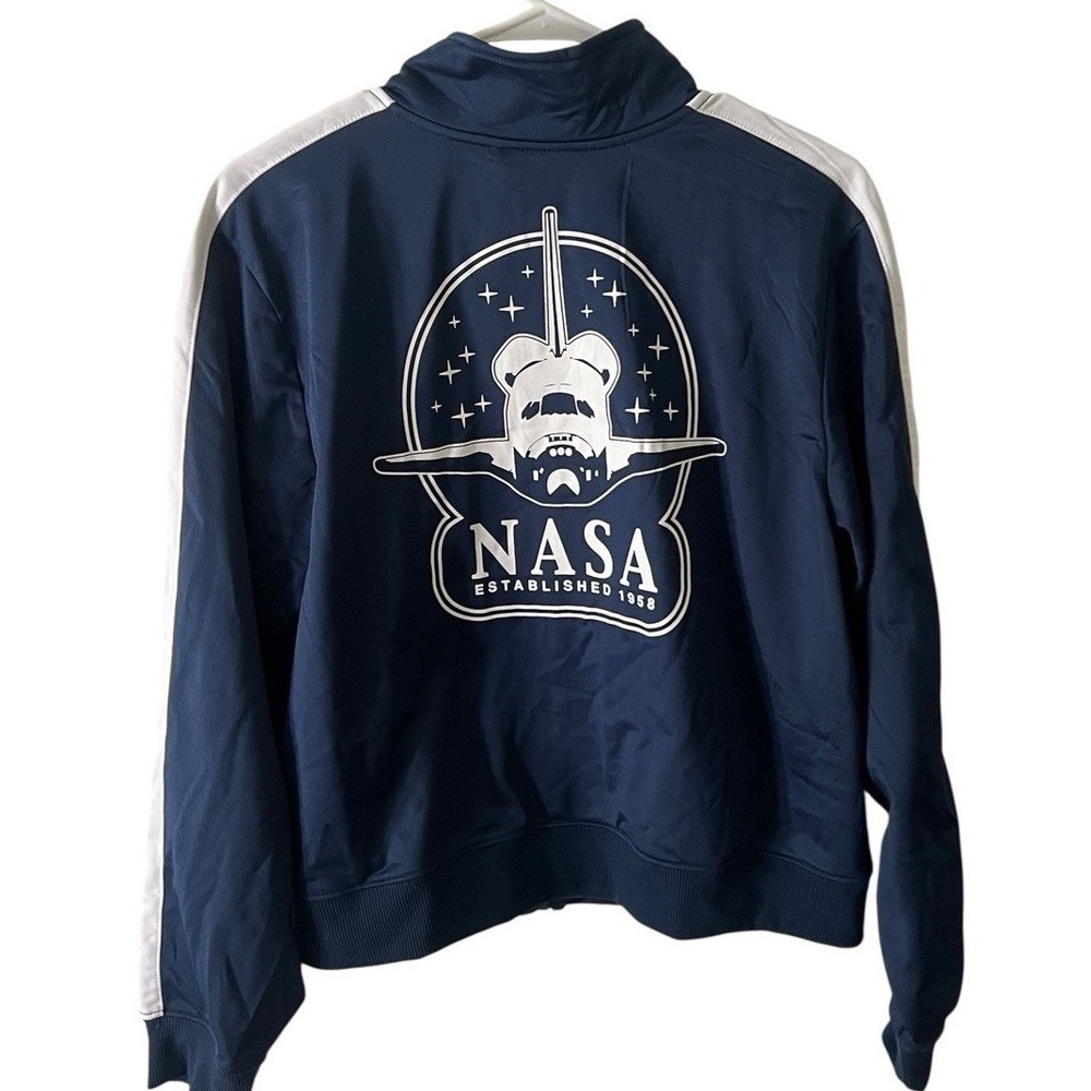 Mighty Fine NASA Teen XL/ Women's XS/S Track Jacket Logo Graphic NWT